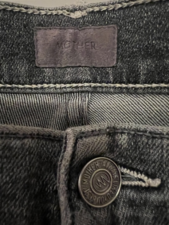 MOTHER Black Washed Distressed Jeans - Picture 4 of 6